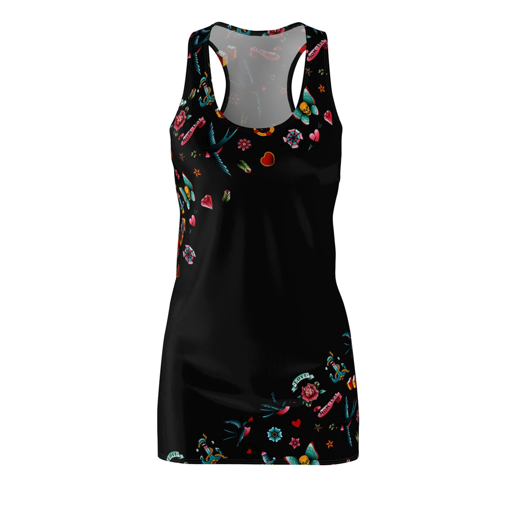 Rockabilly Punk Tattoo Racerback DRESS in black (no vest)