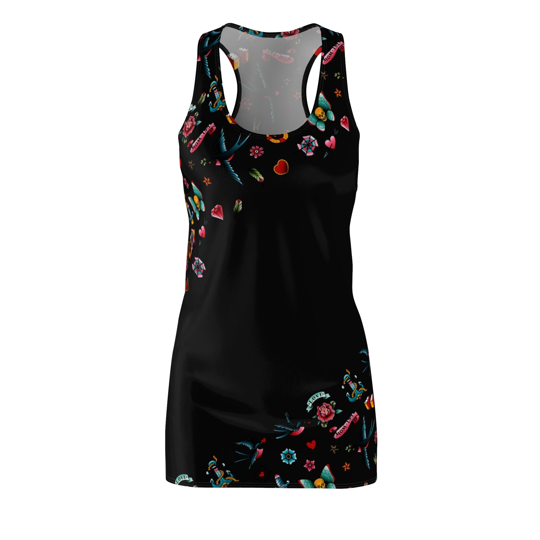 Rockabilly Punk Tattoo Racerback DRESS in black (no vest)