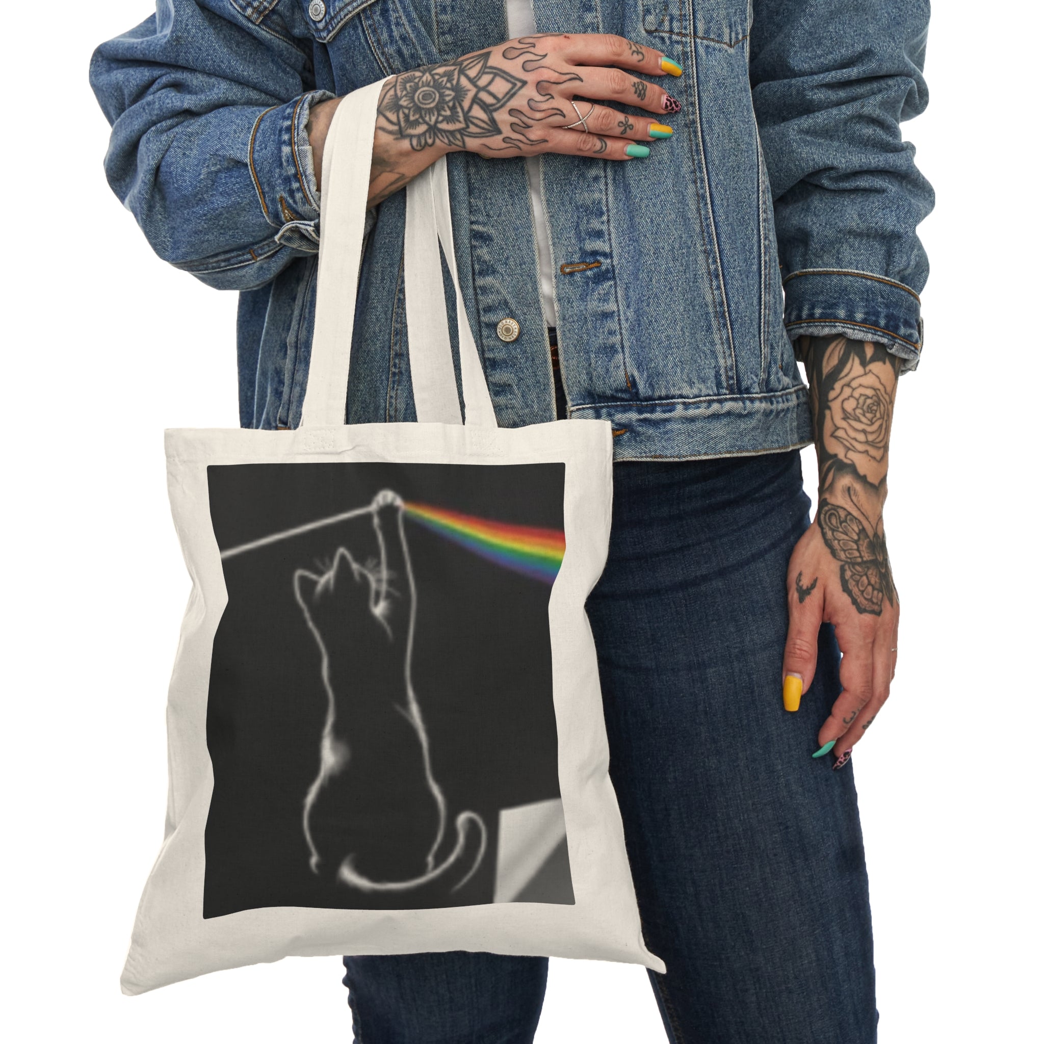 Pink Floyd Prism Tote Bag — Retro Band Art Shopper