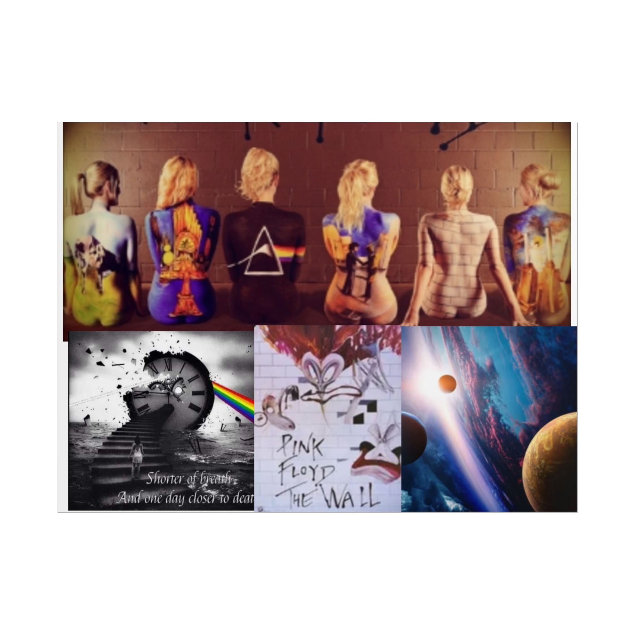 Pink Floyd Collage Rolled Poster – Dark Side of the Moon & The Wall Art Print