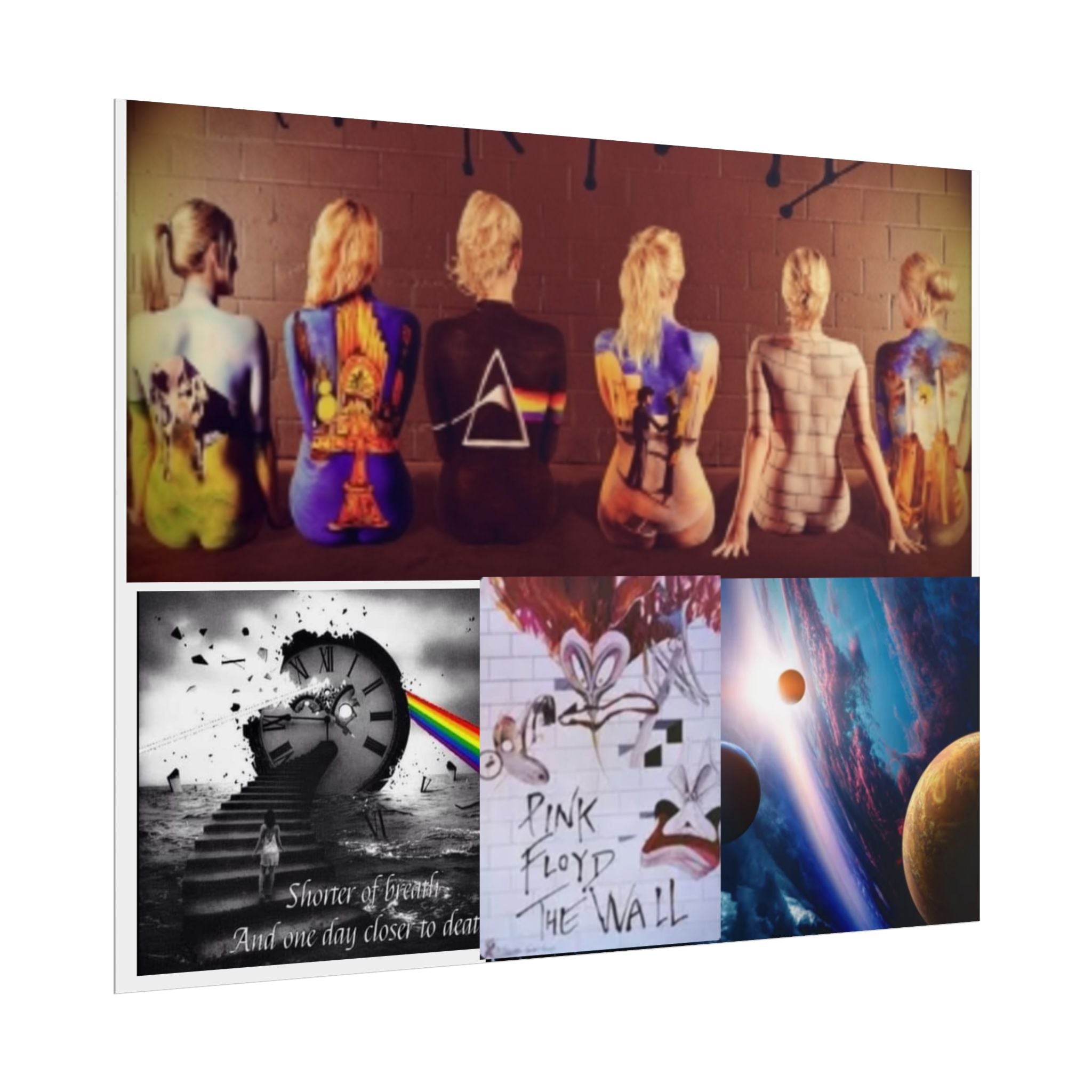 Pink Floyd Collage Rolled Poster – Dark Side of the Moon & The Wall Art Print
