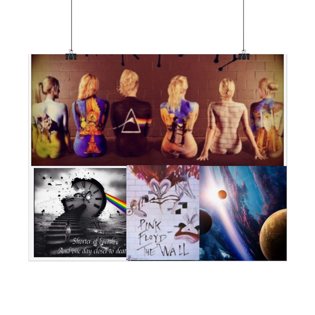 Pink Floyd Collage Rolled Poster – Dark Side of the Moon & The Wall Art Print