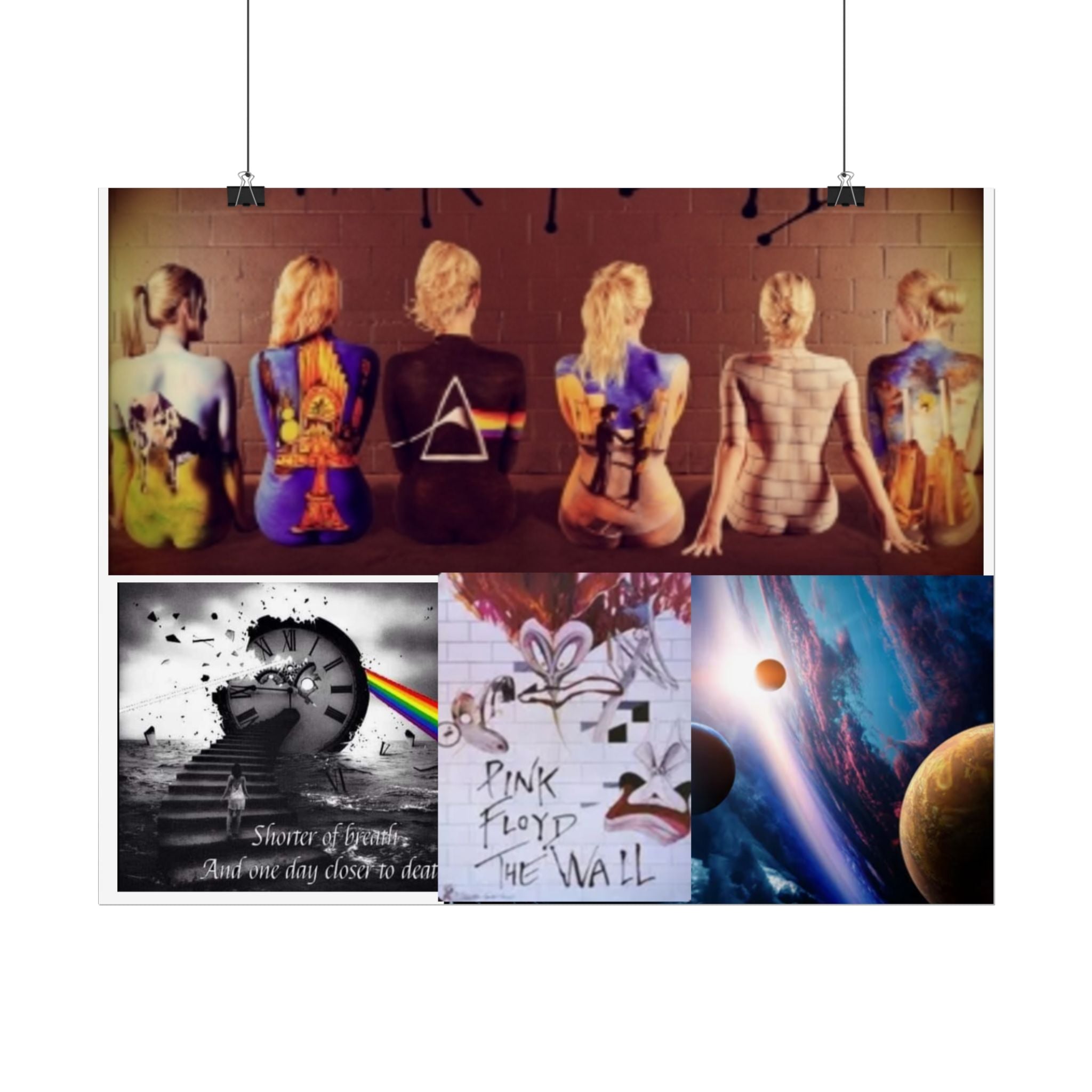 Pink Floyd Collage Rolled Poster – Dark Side of the Moon & The Wall Art Print