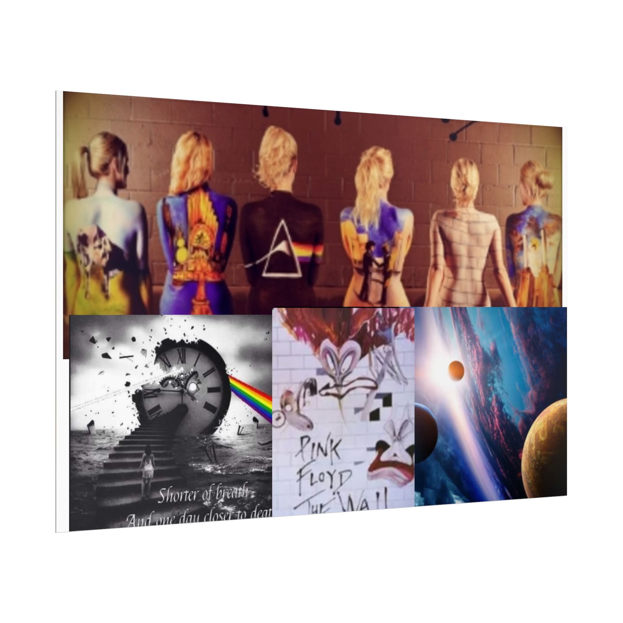 Pink Floyd Collage Rolled Poster – Dark Side of the Moon & The Wall Art Print
