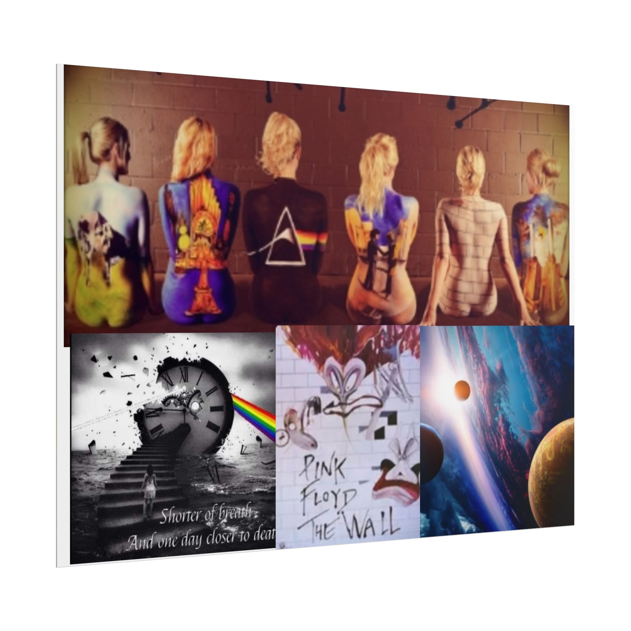 Pink Floyd Collage Rolled Poster – Dark Side of the Moon & The Wall Art Print