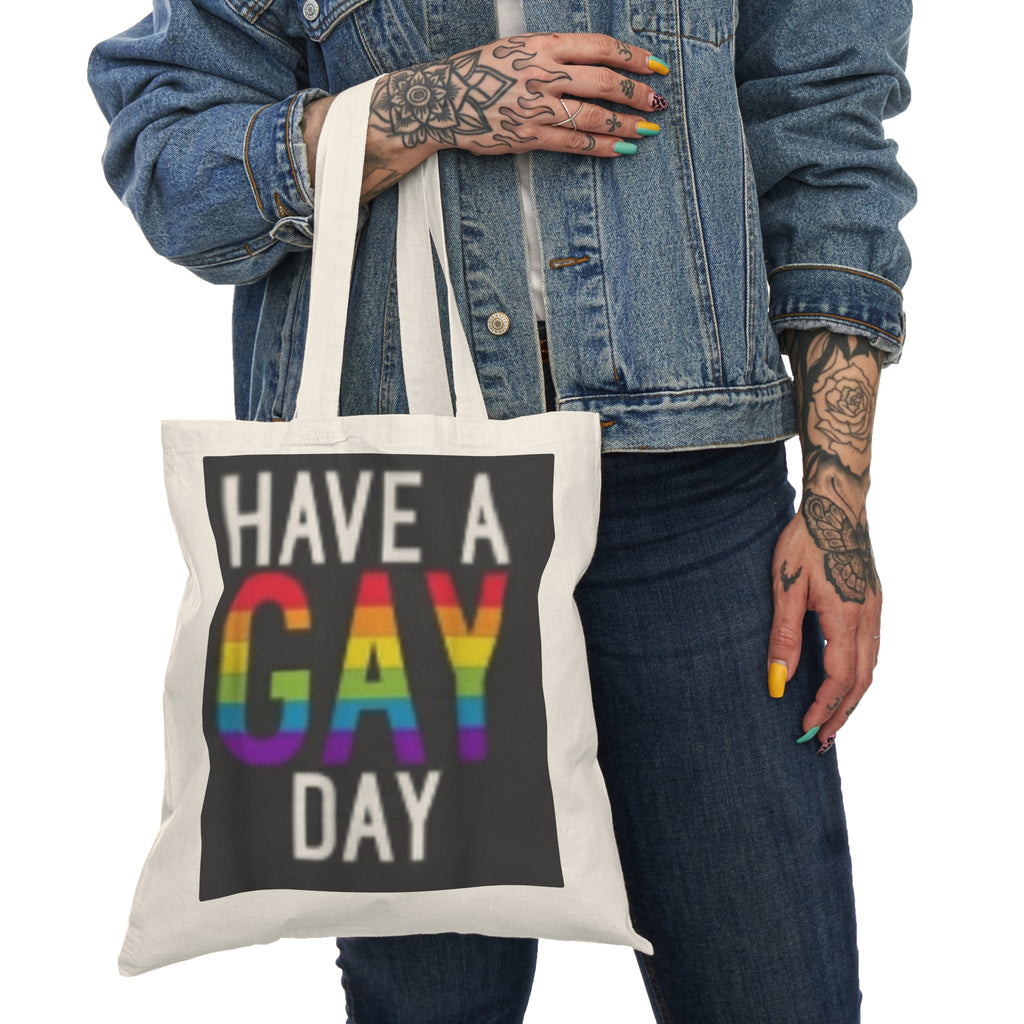 Pride 2026 tote bag /double sided image print "Have a gay day"