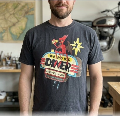 Weird NJ/ NJ Diner/Jersey devil graphic t‑Shirt
