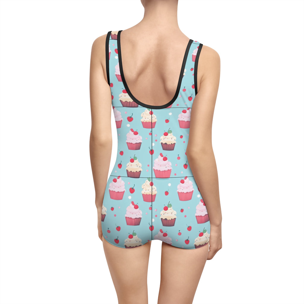 NEW DESIGN - Womens' Cupcake One-Piece Swimsuit /Vintage Summer