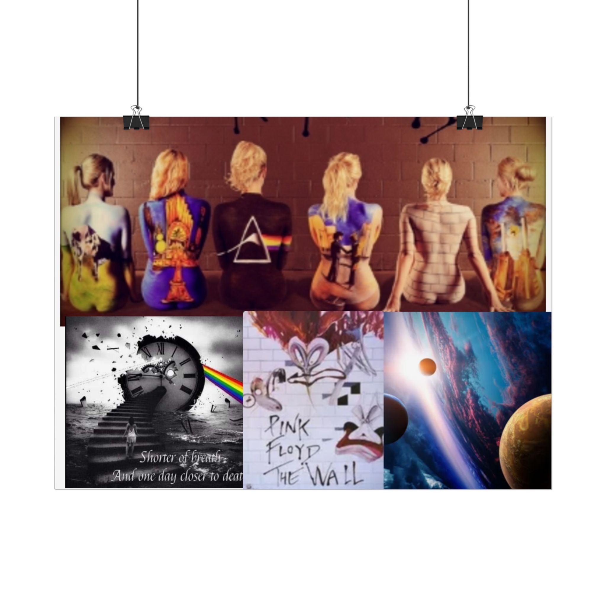 Pink Floyd Collage Rolled Poster – Dark Side of the Moon & The Wall Art Print