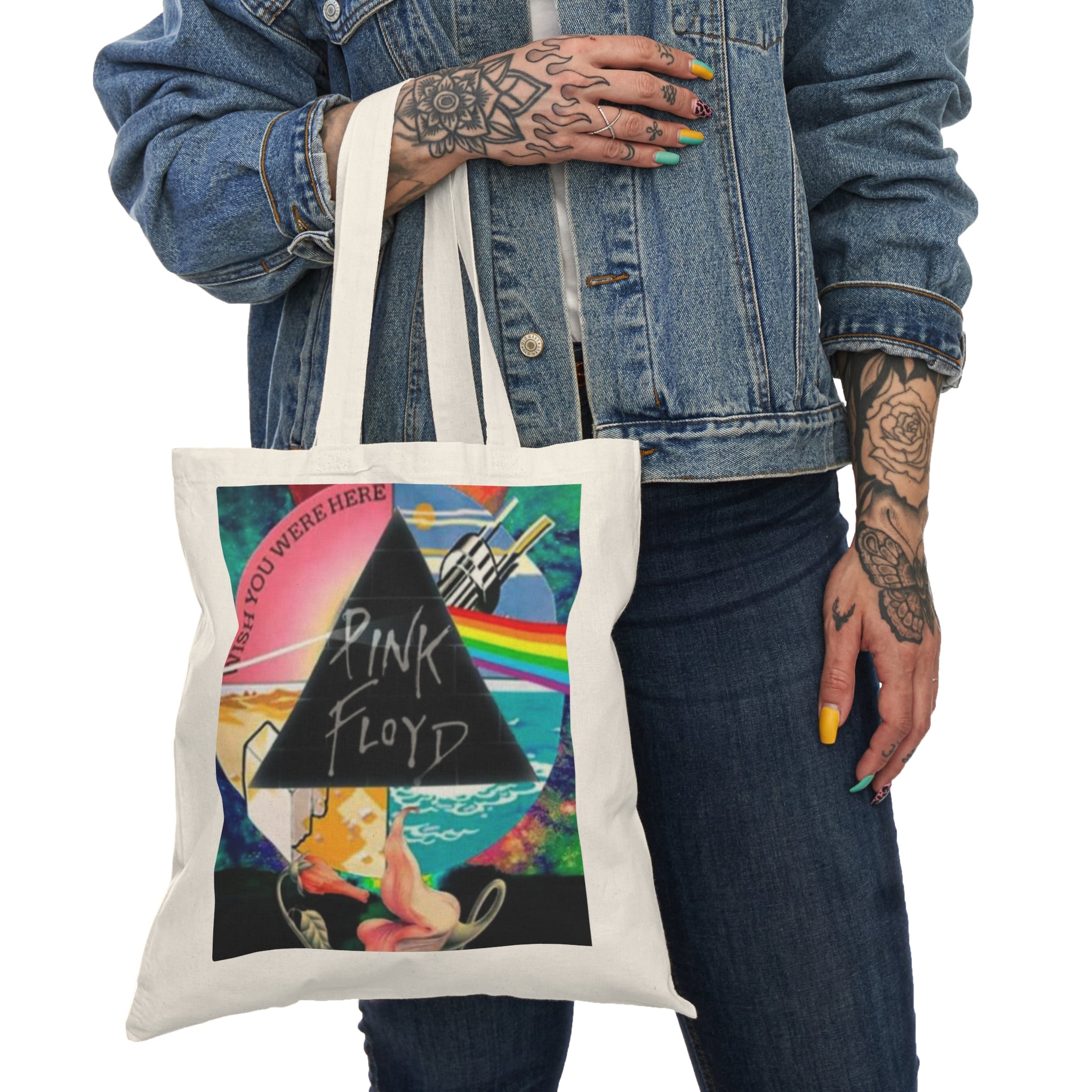 Pink Floyd Prism Tote Bag — Retro Band Art Shopper