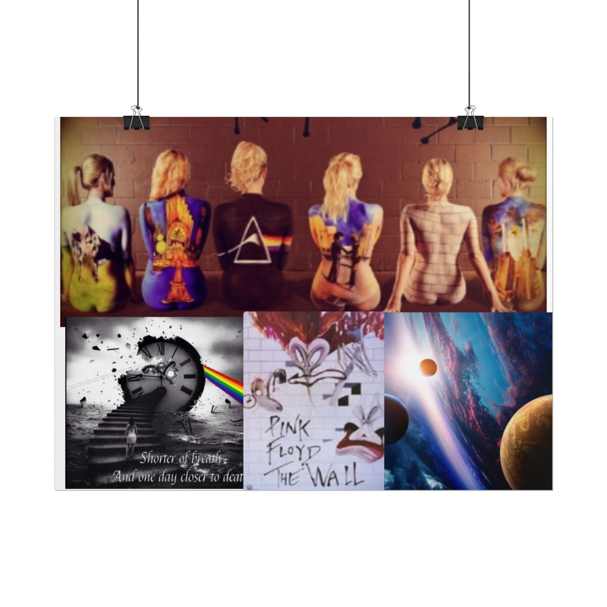 Pink Floyd Collage Rolled Poster – Dark Side of the Moon & The Wall Art Print