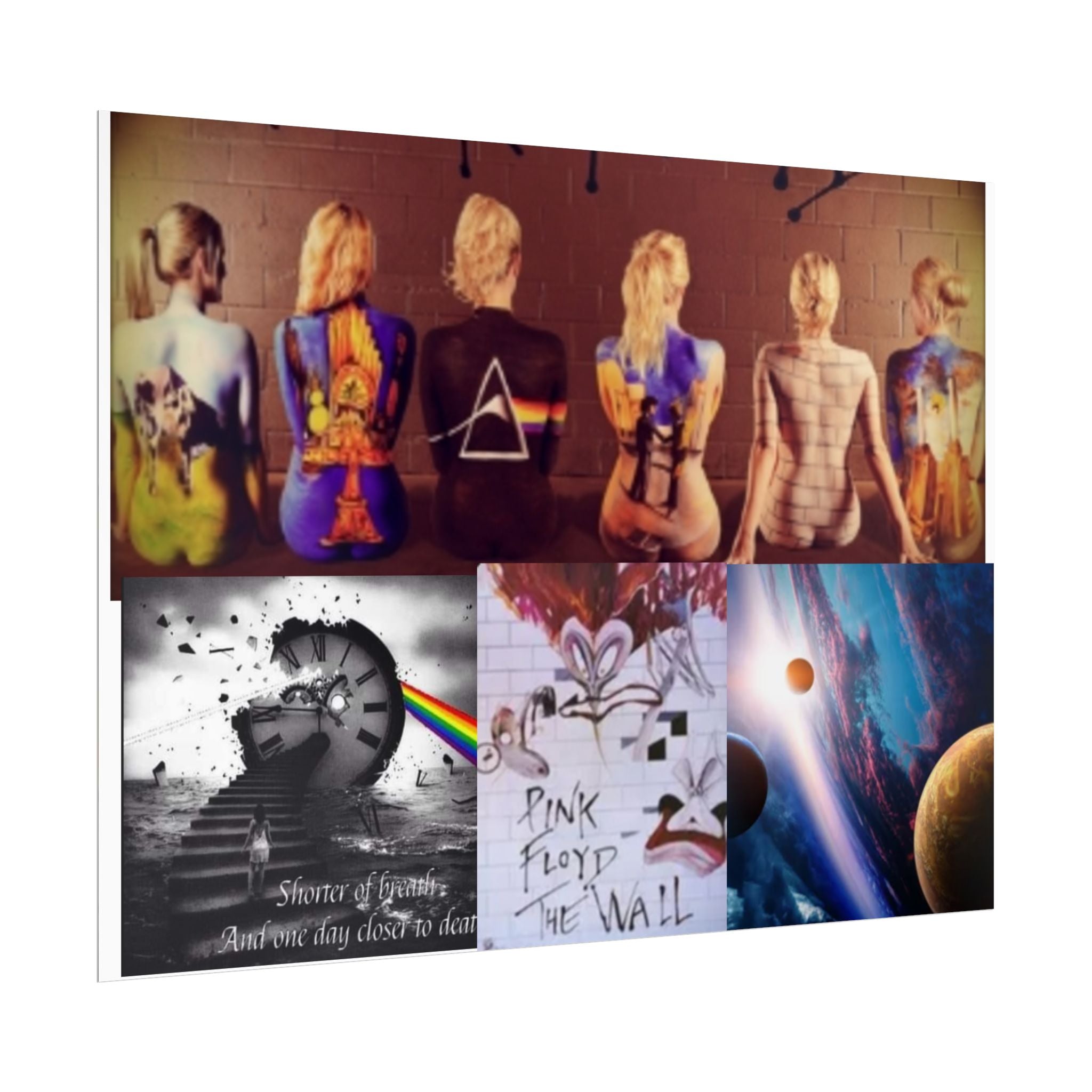 Pink Floyd Collage Rolled Poster – Dark Side of the Moon & The Wall Art Print